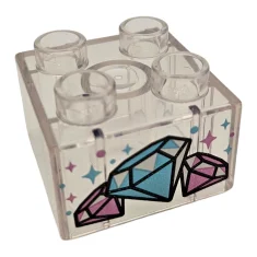 LEGO DUPLO Brick 2 x 2 with Diamonds, Sparkles and Dots…