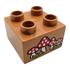 LEGO DUPLO Brick 2 x 2 with Toadstools Pattern