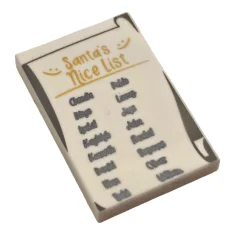 LEGO Tile 2 x 3 with 'Santa's Nice List' Names Pattern