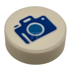 LEGO Tile 1 x 1 Round with Camera Pattern