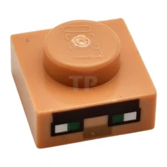 LEGO Platte 1 x 1 mit grünen und weißen Quadraten, dunkelbraunen…