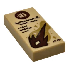 LEGO Piastrelle 1 x 2 con modello di Pergamena Incantesimo (Missile…