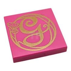 LEGO Tegel 2 x 2 met kalligrafische letter G en bloempatroon