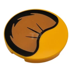 LEGO Tile, Round 3 x 3 with Black and Medium Nougat…