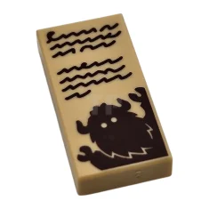 LEGO Carreau 1 x 2 avec gribouillis de texte et motif…