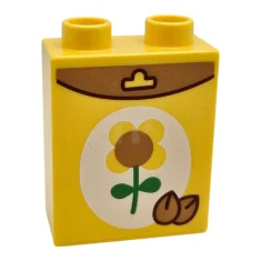 LEGO DUPLO Steen 1 x 2 x 2 met Zaadpakket Patroon