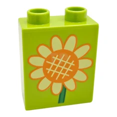 LEGO DUPLO Steen 1 x 2 x 2 met zonnebloempatroon