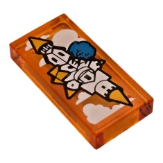 LEGO Baldosa 1 x 2 con dibujo Castillo en el cielo