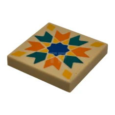 LEGO Tile 2 x 2 with Chevrons and Star Pattern
