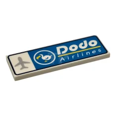 LEGO Tile 2 x 6 with 'Dodo Airlines' Pattern