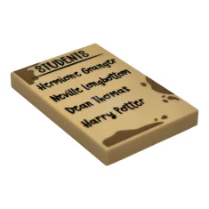 LEGO Tile 2 x 3 with 'STUDENTS' List Hogwarts Pattern