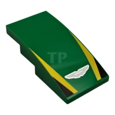 LEGO Pendenza, curvo 4 x 2 con logo Aston Martin bianco…