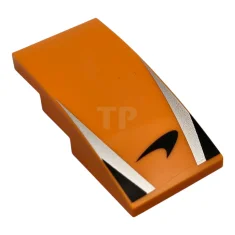 LEGO Slope, Curved 4 x 2 with McLaren Logo, Silver Stripes,…