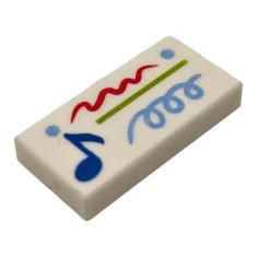 LEGO Tile 1 x 2 with Blue Music Note, Lime Line,…