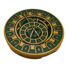 LEGO Tile, Round 3 x 3 with Clock Face with Green…