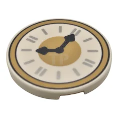 LEGO Tile, Round 3 x 3 with Clock Face with Tan…