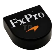 LEGO Tile, Round 1 x 1 Half Circle Extended with White…