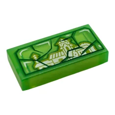 LEGO Fliese 1 x 2 mit grünen und hellgrünen Rissen und…