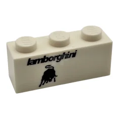 LEGO Brique 1 x 3 avec motif noir "lamborghini" et logo…