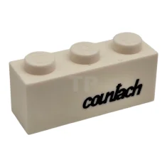 LEGO Brique 1 x 3 avec motif "countach" noir.
