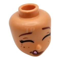 LEGO Mini poupée, tête Friends avec sourcils brun rougeâtre relevés, cils…