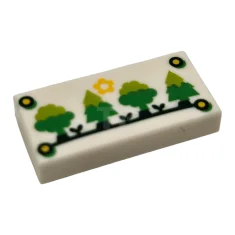 LEGO Tile 1 x 2 with Yellow Flower Sun and Nails…