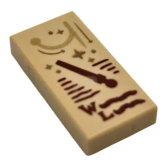 LEGO Tile 1 x 2 with Reddish Brown Wand, Capital Letter…