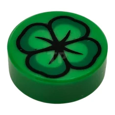 LEGO Tile 1 x 1 Round with Four-Leaf Clover Pattern