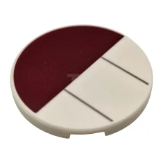 LEGO Tile, Round 3 x 3 with Dark Red Half Circle…