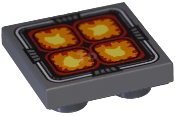 LEGO Tegel 2 x 2 omgekeerd met gasfornuispatroon