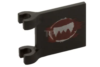 LEGO Flag 2 x 2 Square with Silver Fangs and Dark…