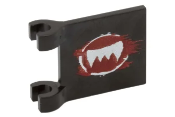 LEGO Flag 2 x 2 Square with Silver Fangs and Dark…