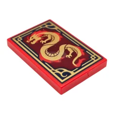 LEGO Tile 2 x 3 with Dragon Pattern