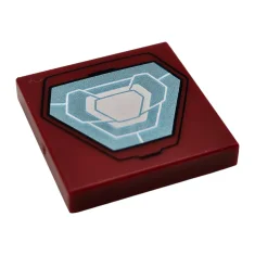 LEGO Tile 2 x 2 with Hexagonal Arc Reactor Pattern