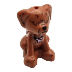 LEGO Hond, Friends stijl, Labrador / Labradoodle, zittend met zwarte neus…