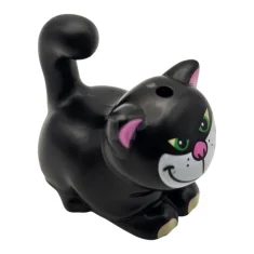 LEGO Cat, Friends Style, Large, Sitting with Bright Green Eyes, White…