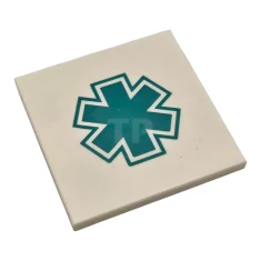 LEGO Tile 4 x 4 with Dark Turquoise EMT Star of…