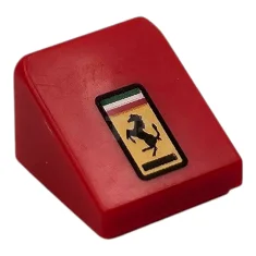 LEGO Pendenza 30 1 x 1 x 2/3 con logo Ferrari