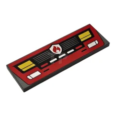 LEGO Fliese 2 x 6 mit roter Feuerwehrfront mit Kühlergrill, silbernen…