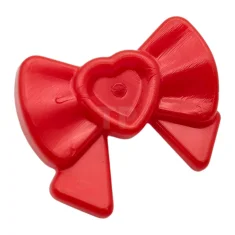 LEGO Hair Decoration, Bow with Heart, Long Ribbon and Pin