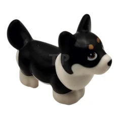 LEGO Dog, Friends Style, Corgi met gegoten wit onderlijf en gezicht…