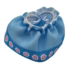 LEGO Duplo Wear Stoffrock Satin mit mittelblauem Saum und hellrosa Blumenmuster