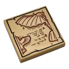 LEGO Tile 2 x 2 with Flying Machine Blueprint Pattern