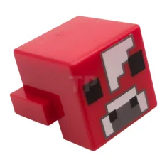 LEGO Testa di creatura pixelata con occhi e narici neri, naso…