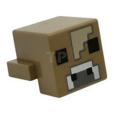 LEGO Creature Head Pixelated with Black Eyes and Nostrils, White and…