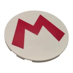 LEGO Tile, Round 6 x 6 with Super Mario Logo Red…