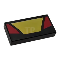 LEGO Fliese 1 x 2 mit gelbem Trapez in der Mitte…