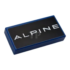 LEGO Piastrelle 1 x 2 con motivo "ALPINE" bianco su sfondo…