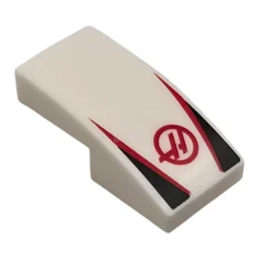 LEGO Pendenza, curvo 2 x 1 x 2/3 con logo Haas…