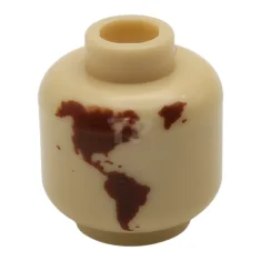 LEGO Kopf Minifigur ohne Gesichtsmuster (Globus Weltkarte mit Japan und Hawaii)